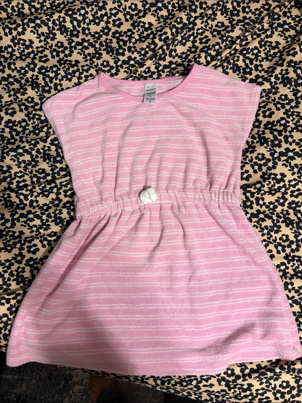 Carter's Light Pink & White Striped Girls' Casual Dress